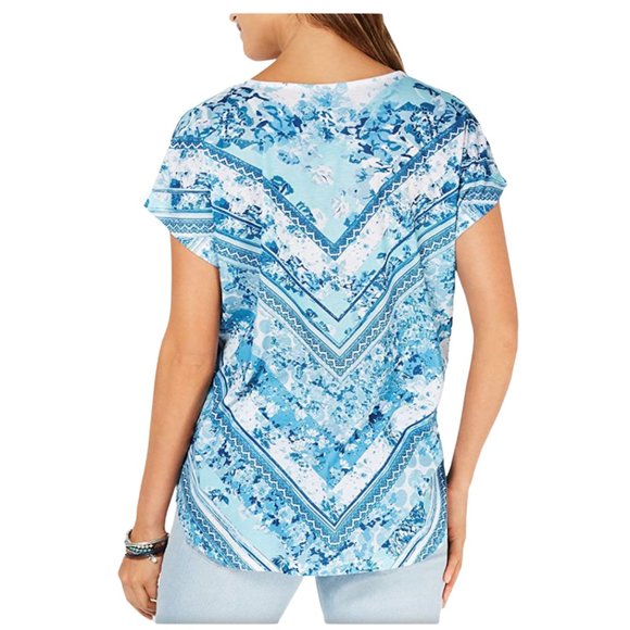 NWT Style & Co. Printed Dolman-Sleeve T-Sh… - Picture 2 of 5